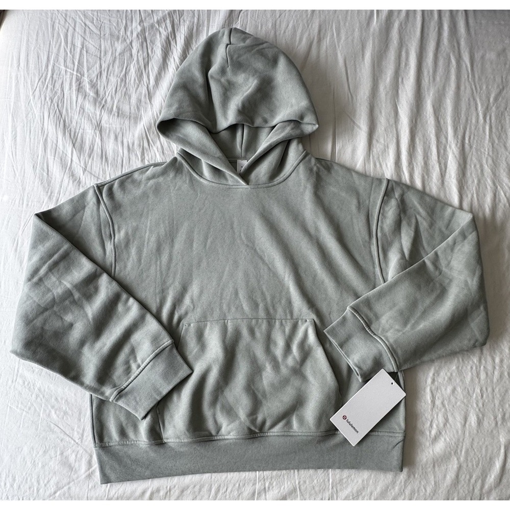 New Lululemon W Steady State Oversized Hoodie Size Medium Fleece Fog Green